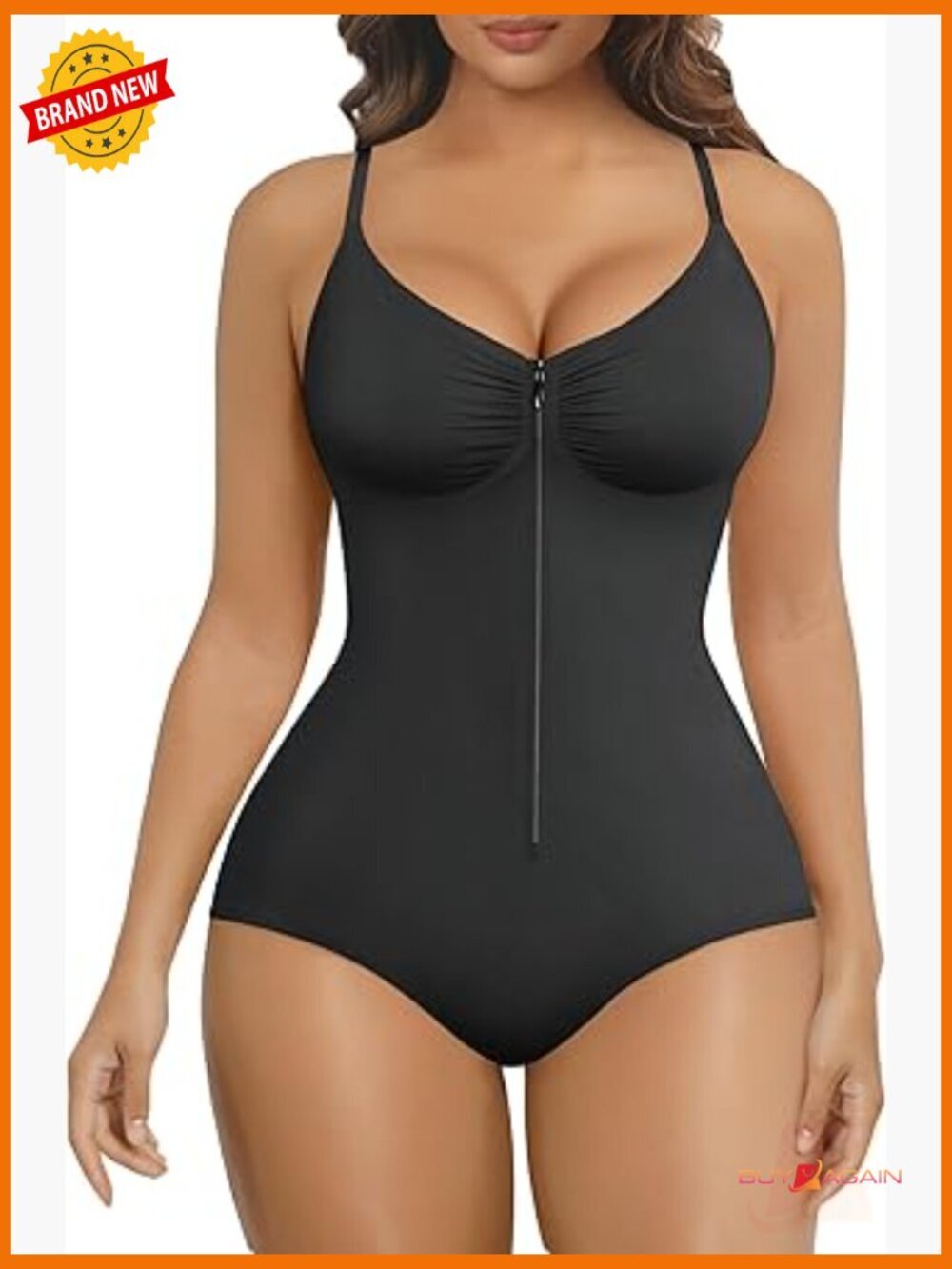 Seamless Zip-Up Tummy Control Bodysuit Shapewear Faja Style